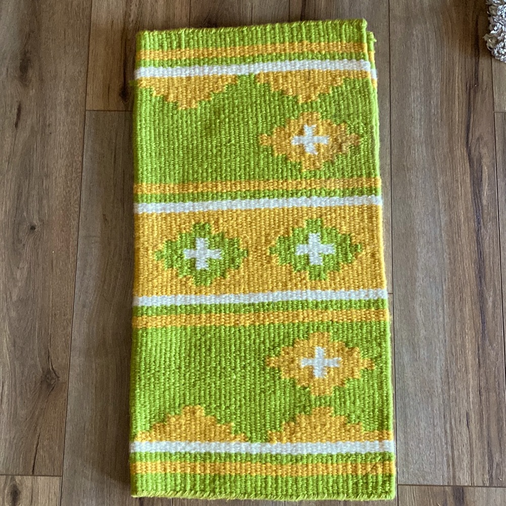 Mayatex Green and yellow show saddle blanket